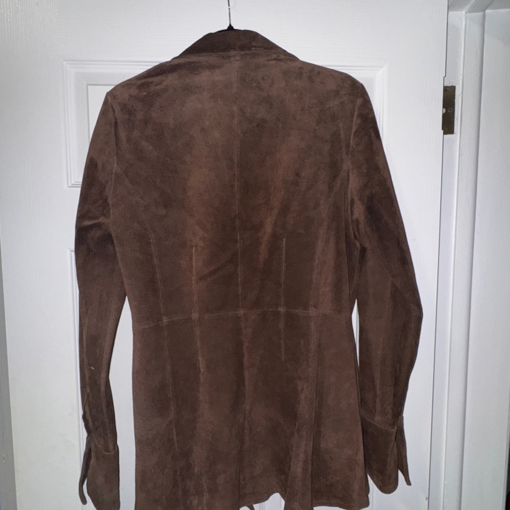 Finley Women's Brown Leather Jacket Shaket - Picture 9 of 9